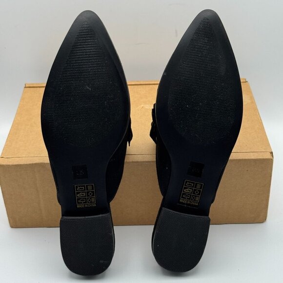 Journee Collection Womens Kessie Black Ruffle Slip-On Mule Flats Size 8.5 NEW - Picture 5 of 10